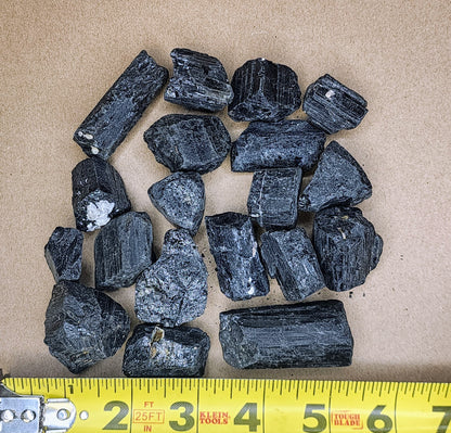 Black Tourmaline - Multiple Sizes - Rough Black Tourmaline - Protection Crystal -  Healing Crystal - Black Tourmaline